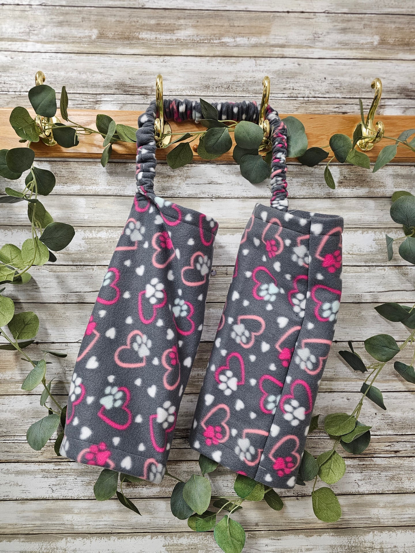 Pink Hearts & Paws on Grey RTS - 16